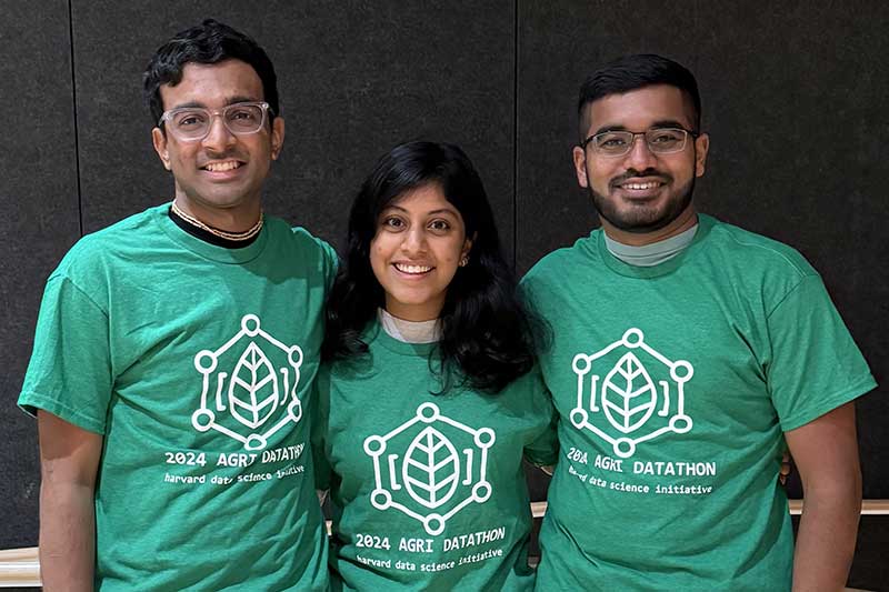 Left to right: Rakshak Kunchum, Laasya Anantha Prasad, and Krishna Venkatesh