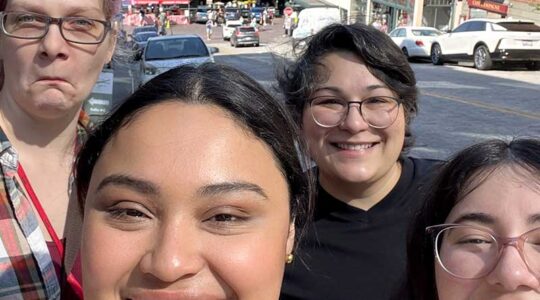 Marcela Perro (foreground) with fellow Align students outside Pike Place Market in Seattle.