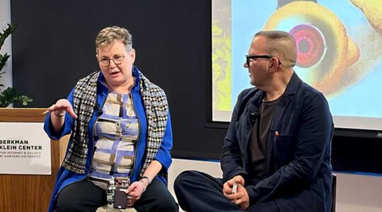 Dean Beth Mynatt (left) and Cory Doctorow